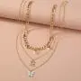 S SNUOY Gold Layered Butterfly Choker Necklace for Women Fashion Butterfly Turcos Pendant Love Chain Jewelry