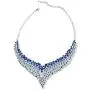 Shop LC Wedding Bridal Crystal Earrings Statement Bib Necklace Jewelry Set for Women Mothers Day Gifts 20'' Cttw 49.2 (White/Red/Blue/Green/Pink)