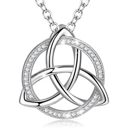 LOOVE Celtic Necklace for Women, Celtic Knot Necklace Sterling Silver Triquetra Pendant Good Luck Jewelry with 18'' Chain, Irish Gifts for Her LOOVE Celtic Necklace for Women, Celtic Knot Necklace Sterling Silver Triquetra Pendant Good Luck Jewelry with 18'' Chain, Irish Gifts for Her