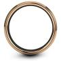 Midnight Rose Collection Tungsten Wedding Band Ring 10mm for Men Women 18k Rose Gold Plated Bevel Edge Black Grey Brushed Polished