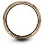 Midnight Rose Collection Tungsten Wedding Band Ring 10mm for Men Women 18k Rose Gold Plated Bevel Edge Black Grey Brushed Polished