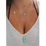Ckecharfa Boho Layered Turquoise Necklaces Gold Gemstone Choker Necklace Hamsa Hand Pendant Neck Chain Beach Jewelry Accessories for Women and Girls