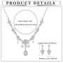 LOYALLOOK Costume Jewelry for Women Necklaces CZ Teardrop Bridesmaid Earrings Rhinestone Necklace Wedding Jewelry for Bride