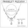 LOYALLOOK Costume Jewelry for Women Necklaces CZ Teardrop Bridesmaid Earrings Rhinestone Necklace Wedding Jewelry for Bride