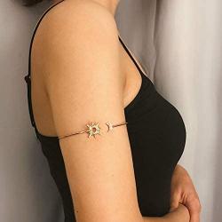 Derora Upper Arm Cuff Fashion Armlet Sun Arm Bracelet Moon Arm Chain for Women Girls
