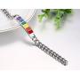 VNOX Jewelry 10MM Stainless Steel Rainbow Rubber Gay & Lesbian Pride Bracelet,8''