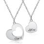 KUIYAI Big Sis Middle Sis Little Sis 3 Piece Cut Heart Necklace Set