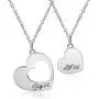 KUIYAI Big Sis Middle Sis Little Sis 3 Piece Cut Heart Necklace Set KUIYAI Big Sis Middle Sis Little Sis 3 Piece Cut Heart Necklace Set