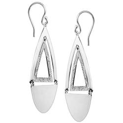 Silpada Good Shape Cut-Out Hinged Drop Earrings in Sterling Silver