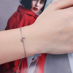 Red Cardinal Pendant Necklace Bracelet Set Sterling Silver Inspirational Memorial Jewelry Sympathy Memorial Ornaments Paradise Gifts for Loss of Loved One