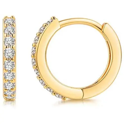 Kainier Mini Hoop Earrings 18K Gold Plated Cubic Zirconia Ear Cuff Earrings Huggie Hoop Cartilage Earring Hypoallergenic Jewelry for Women and Girls Rose/Gold Kainier Mini Hoop Earrings 18K Gold Plated Cubic Zirconia Ear Cuff Earrings Huggie Hoop Cartilage Earring Hypoallergenic Jewelry for Women and Girls Rose/Gold