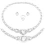 Giffor 002 Bracelets for Women Silver Plated Jewelry Sets Necklaces Stud Earrings Birthday Gifts Braclets