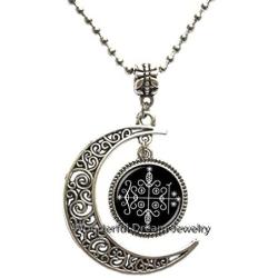 Waozshangu Fashion papa legba Voodoo Pendant Ritual Altar Pendant Occult Medallion Pendant Necklace Jewelry，PU195