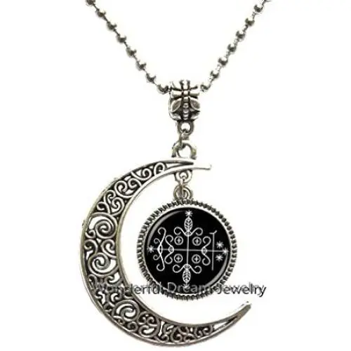 Waozshangu Fashion papa legba Voodoo Pendant Ritual Altar Pendant Occult Medallion Pendant Necklace Jewelry，PU195