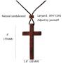 Natural Sandalwood Cross Pendant Necklace for Men Women Boys Girls Gift Wood Wooden Casual Sweater Chain Car Rearview Mirror Pendant