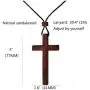 Natural Sandalwood Cross Pendant Necklace for Men Women Boys Girls Gift Wood Wooden Casual Sweater Chain Car Rearview Mirror Pendant