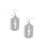 Aimimier Gothic Razor Blade Drop Earrings Crystal Punk Geometric Dangle Earrings Huggie Jewelry for Women and Girls