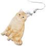 NEWEI Acrylic Drop Dangle Sitting Cat Earrings Fashion Novelty Jewelry For Girl Women Charms