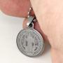Stainless Steel Patron Saint St.Benedict Holy Medal Charm Pendant Necklace SS Ball Chain 55CM Cross Religious Round Tag Jewelry
