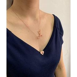 Your Always Charm Rose Gold Stethoscope Alphabet Lariat Y Necklace for Nurse Graduation Gift