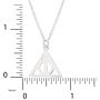 Harry Potter Jewelry for Women, Sterling Silver Deathly Hallows Pendant Necklace, 18'' Chain