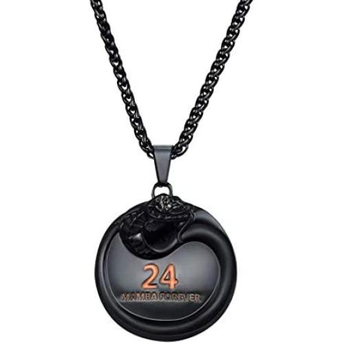 Winssi Black Mamba Pendant Necklace Basketball Star Memorial Souvenir Necklace Snake Necklace