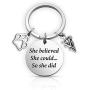Eigso Vet Tech Gift She Believed She Could So She Did Veterinarian Keychain Veterinarian Graduation Gift Appreciation Gift(she Believe Vet KR)