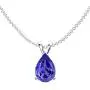 Dazzlingrock Collection 14K 9x7 mm Pear Cut Ladies Solitaire Teardrop Pendant (Silver Chain Included), White Gold Dazzlingrock Collection 14K 9x7 mm Pear Cut Ladies Solitaire Teardrop Pendant (Silver Chain Included), White Gold