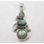 SilverStarJewel 6 x 9, 8 x 10, 10 x 10 mm Labradorite Pendant 1.6'' 0.925 Fine Silver