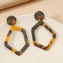 Sinkcangwu Acrylic Earrings for Women Girls Statement Geometric Earrings Resin Acetate Drop Dangle Earrings Mottled Hoop Earrings Fashion Jewelry (03)