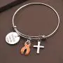 CENWA Orange Awareness Jewelry Orange Awareness Ribbon Survivor Gift Leukemia Warrior Gift Be Stronger Than The Storm Leukemia Awareness Bracelet