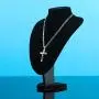 ANISLAJW Cross Necklace for Men, Burnished Silver Gold Small Jesus Cross Marina Chain Pendant Necklace for Men Women