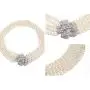 Utopiat flapper costume jewelry set-Audrey Hepburn Breakfast at Tiffanys Bridal Pearl Jewelry Set for Flapper Vintage Costume, silver, Large