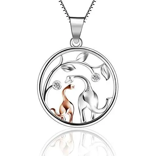 Bbrand 925 Sterling Silver Cat,Panda,Dinosaur,Owl Pendant Necklace Jewelry Gifts for Women Bbrand 925 Sterling Silver Cat,Panda,Dinosaur,Owl Pendant Necklace Jewelry Gifts for Women