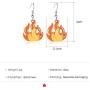 coadipress 2 Pairs Fire Flame Earrings Set for Women Teen Girls Cute Funny Green Yellow Acrylic Dangle Drop Earrings Jewelry Gifts