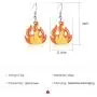 coadipress 2 Pairs Fire Flame Earrings Set for Women Teen Girls Cute Funny Green Yellow Acrylic Dangle Drop Earrings Jewelry Gifts