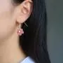 SENFAI Tiny Myosotis Forget Me Not Flower Charm Dangle Earrings Wedding Gift 3 Tone (Purple Gold) SENFAI Tiny Myosotis Forget Me Not Flower Charm Dangle Earrings Wedding Gift 3 Tone (Purple Gold)