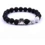 SIVITE Lava Rock Stretch Beaded Bracelet Essential Oil Diffuser Dog Lover Paw Charm Pet Memorial Bracelet