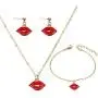 Red Lip Necklace Pendant Mouth Kiss Lips Bracelet Lip Dangle Stud Earrings Set for Women Girls Personalized Creative Fashion Jewelry Red Lip Necklace Pendant Mouth Kiss Lips Bracelet Lip Dangle Stud Earrings Set for Women Girls Personalized Creative Fashion Jewelry