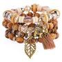 Baoqin Boho Beaded Bracelets for Women - Charm Stackable Multilayer Bracelets Gift for Women Girls Men