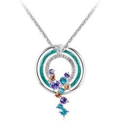 VIENNOIS Blue Heart Necklace & Heart Earrings Set - 925 Sterling Silver - Aquamarine Crystal Drop Dangle Earrings& Pendant (Jewelry 2)