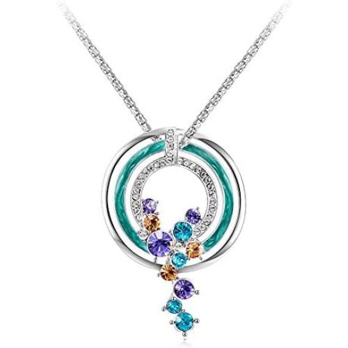 VIENNOIS Blue Heart Necklace & Heart Earrings Set - 925 Sterling Silver - Aquamarine Crystal Drop Dangle Earrings& Pendant (Jewelry 2)