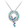 VIENNOIS Blue Heart Necklace & Heart Earrings Set - 925 Sterling Silver - Aquamarine Crystal Drop Dangle Earrings& Pendant (Jewelry 2)