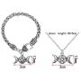 RUIZHEN Vintage Pagan Triple Moon Goddess Pentacle Pentagram Metal Amulet Wheat Chain Bracelet Necklace Jewelry Set for Women Men