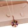 Uloveido Rose Gold Plated Crystal Flower Pendant Necklace and Earrings Set for Women Girls