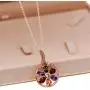Uloveido Rose Gold Plated Crystal Flower Pendant Necklace and Earrings Set for Women Girls
