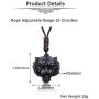 Jovivi Healing Crystal Necklace Natural Black Obsidian/Tiger Eye Stone Protection Lucky Charm Amulet Bead Pendant Necklace Gemstone Jewelry Adjustable Rope 16-31 inch