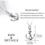 LUHE Anchor Necklace Sterling Silver Polished Nautical Anchor Rope Fine Jewelry for Men Women, for Her (Anchor Necklace)