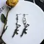 Infinity Love Heart Dangle Drop Earrings Asymmetry Double Heart Cool Pistol Handcuffs Earrings Stud for Couple Women Girls