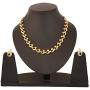 Crunchy Fashion Bollywood Style Gold Plated Party Wear Traditional Indian Crystal Jewelry Necklace and Earrings Set